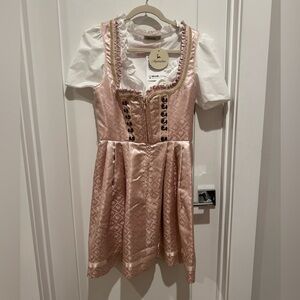 Kruger Kinderdirndl mit Bluse marine baby pink rose flowers costume  size 38 = 6